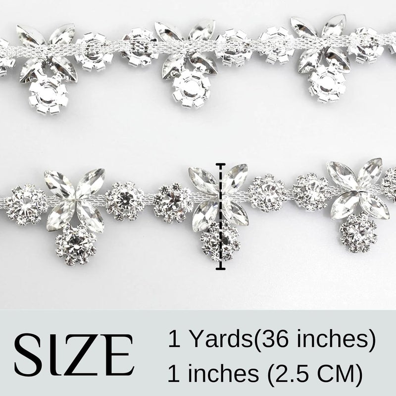 PEARLY JUN Rhinestone Trim Chain Sliver Applique Stringing Ribbon DIY Jewelry Wedding Party Bracelets Craft Bridal Bouquets Embellishment Accessories - Image 2